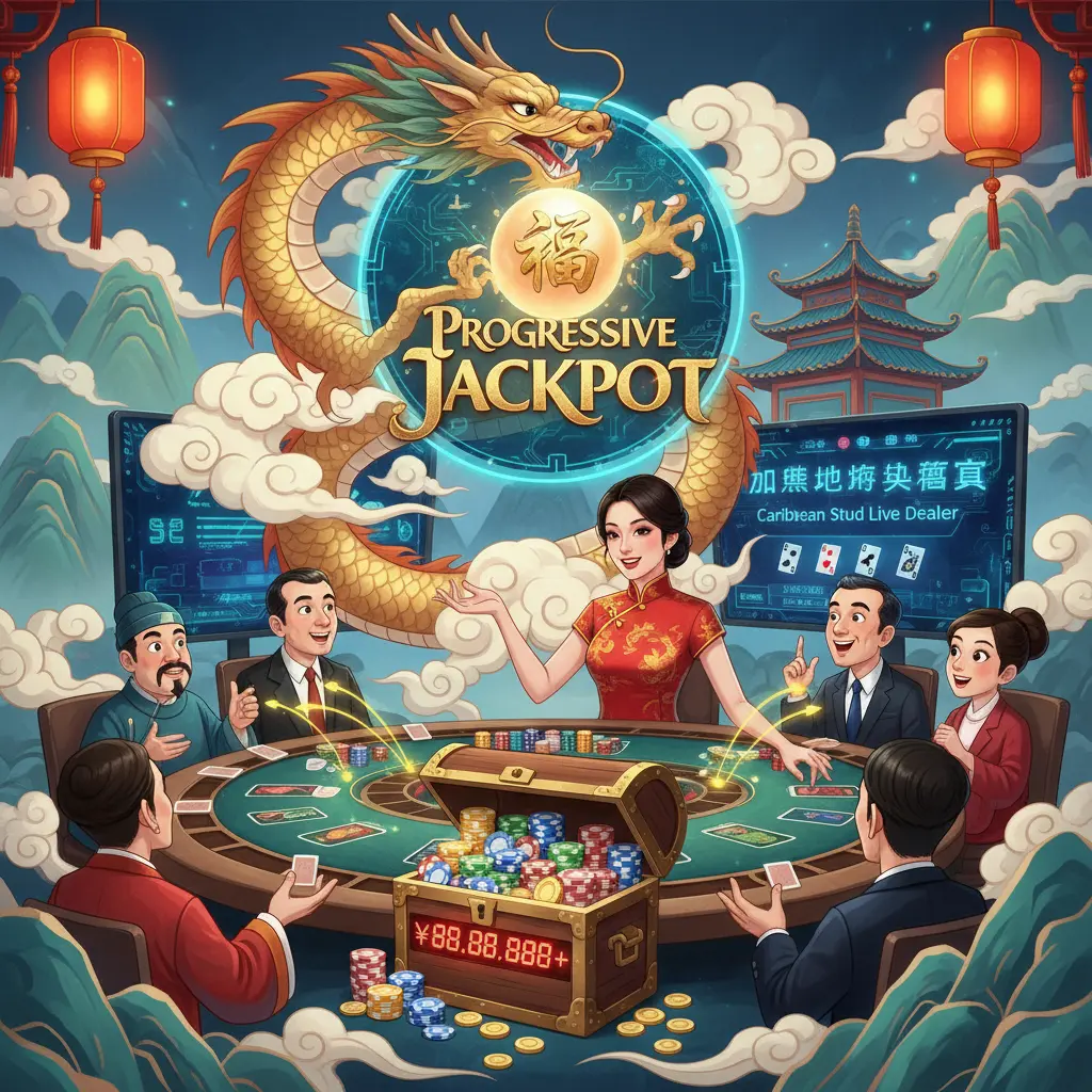 Caribbean stud live dealer games - Progressive